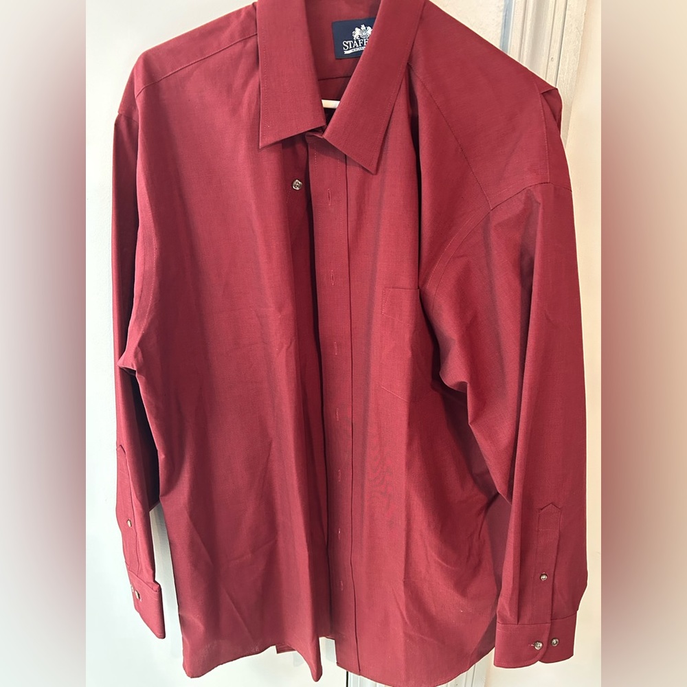 Stanford Wrinkle Free Athletic Fit Long Sleeve Button Down Dress Shirt - 17